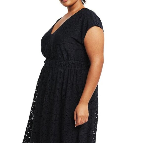 NWT Estelle Cindy Eyelet Dress Navy Size 18W - Picture 3 of 4